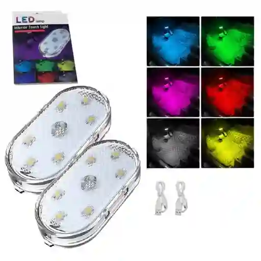 2 X Luz Led Mini Sensor Tactil Decorativa Multicolor