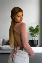 Crop Top Amelia Palo Rosa Talla S/mnica