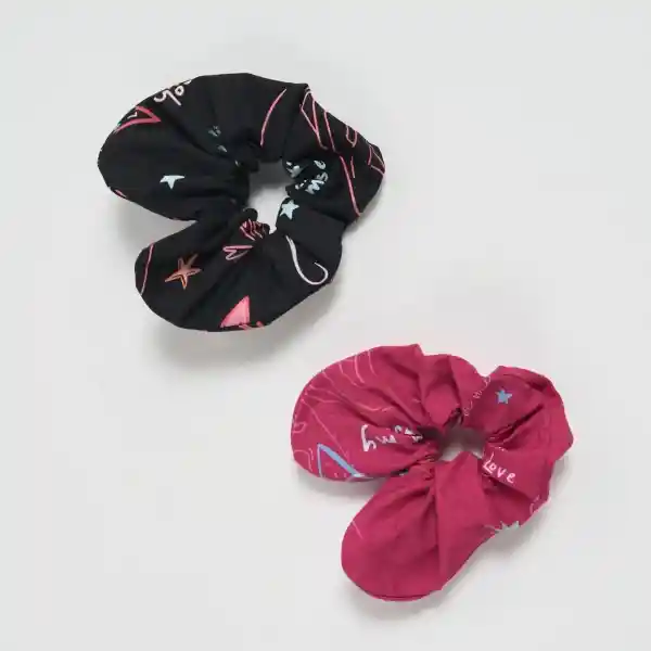 U / Scrunchie Corazón - Fucsia