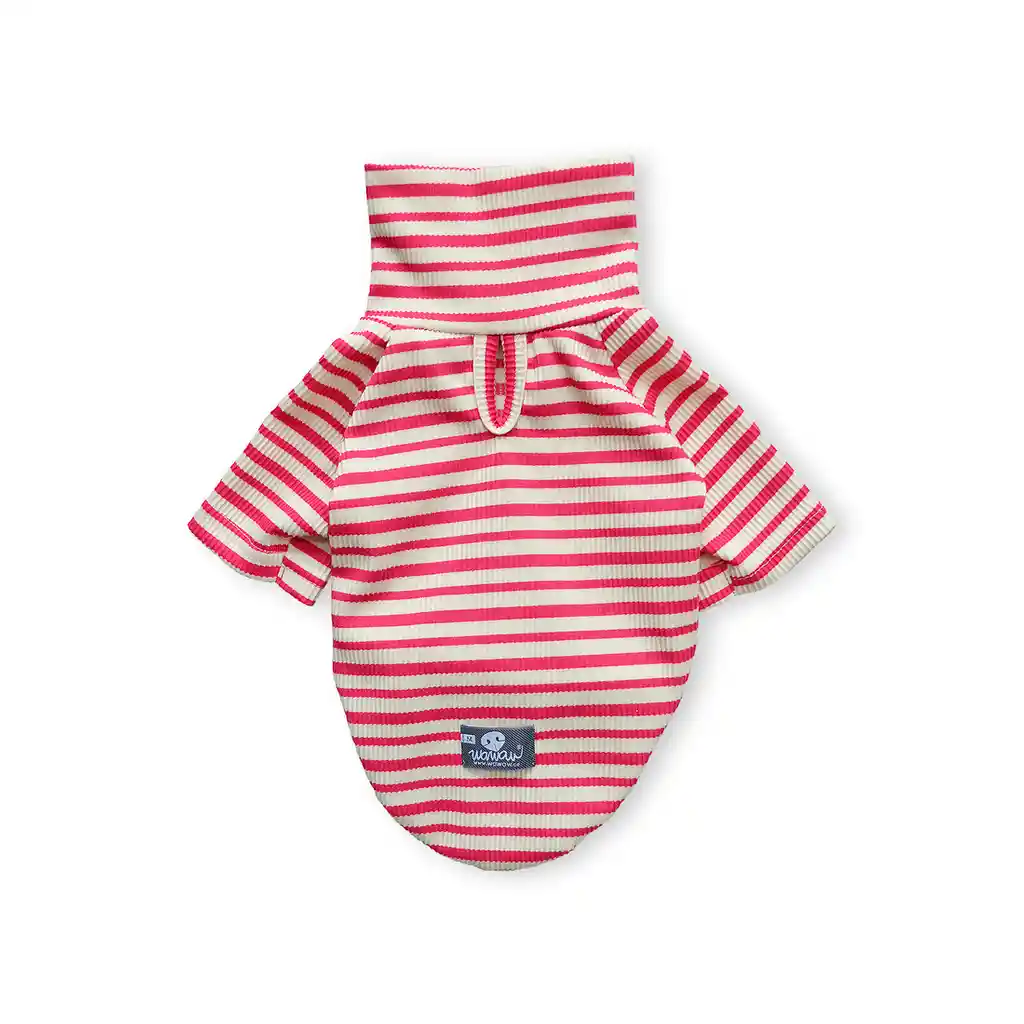 Saco L Tortuga Rayas Fucsia Y Blanco