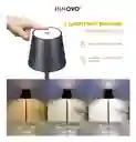 Lampara Led Elegante Mesa Táctil Tonos Innovo Led Recargable Negro
