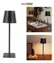 Lampara Led Elegante Mesa Táctil Tonos Innovo Led Recargable Negro