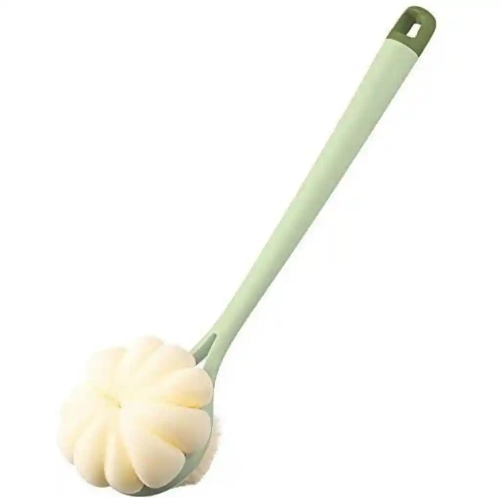 Cepillo De Ducha 2 En 1 Con Esponja Y Cerdas, Mango Largo