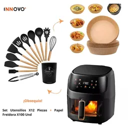 Freidora Olla De Aire Caliente 10l 2400w Digital Air Fryer Gran Capacidad + Obsequio