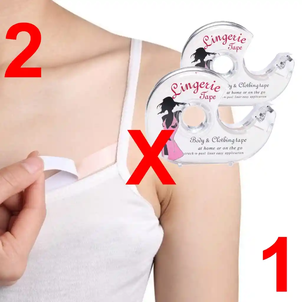 2 Body Tape Cinta Invisible Doble Cara Multiusos Levanta Senos