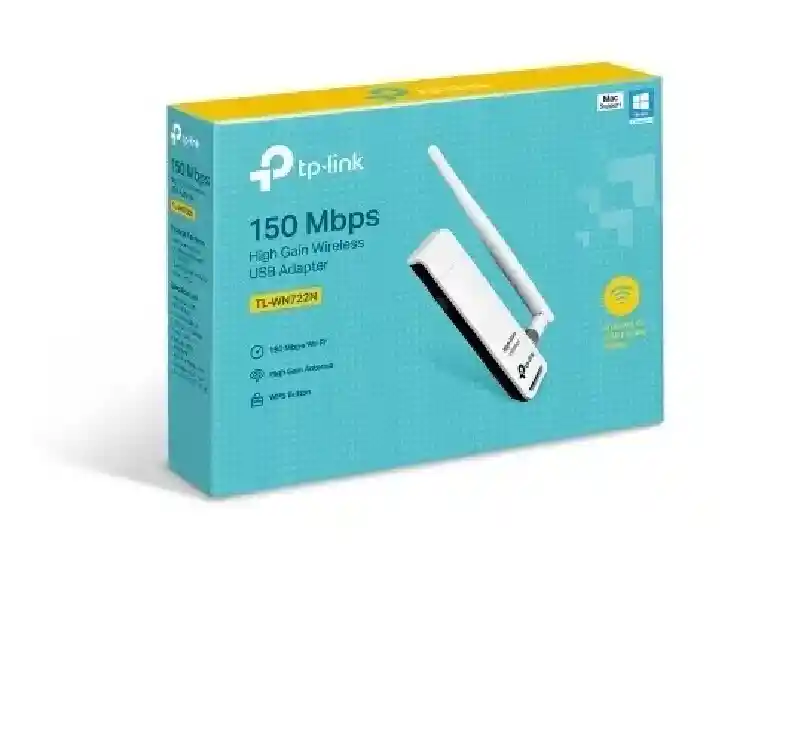 Tp-link, Tarjeta De Red De Alta Ganancia 150mbps, Tl-wn722n