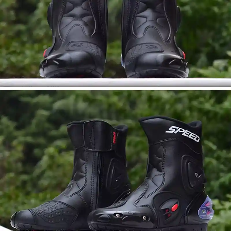 Botas Speed Moto Velocidad Proteccion Cuero Caña Media Disponible Talla 40eu 41eu 42eu 43eu