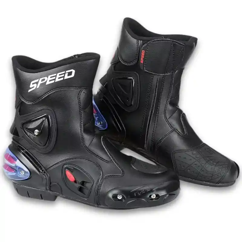 Botas Speed Moto Velocidad Proteccion Cuero Caña Media Disponible Talla 40eu 41eu 42eu 43eu