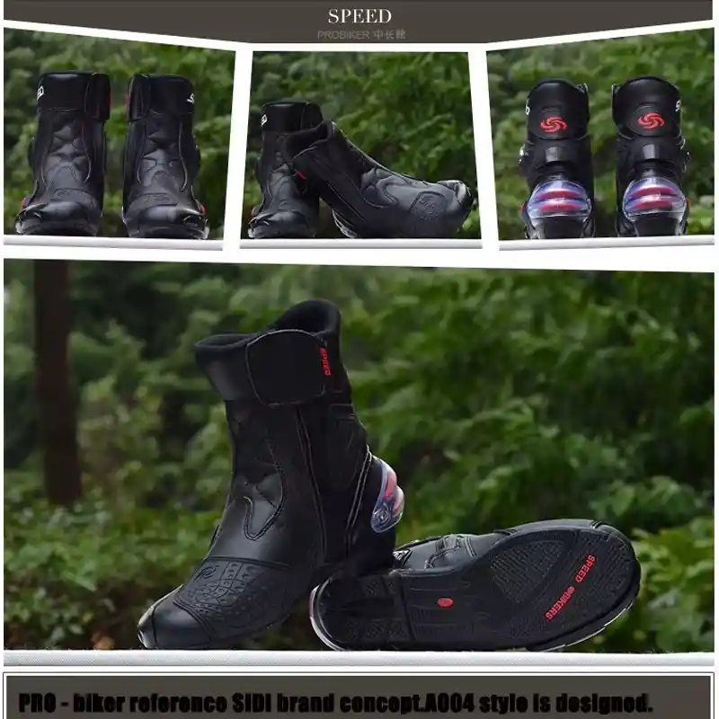 Botas Speed Moto Velocidad Proteccion Cuero Caña Media Disponible Talla 40eu 41eu 42eu 43eu