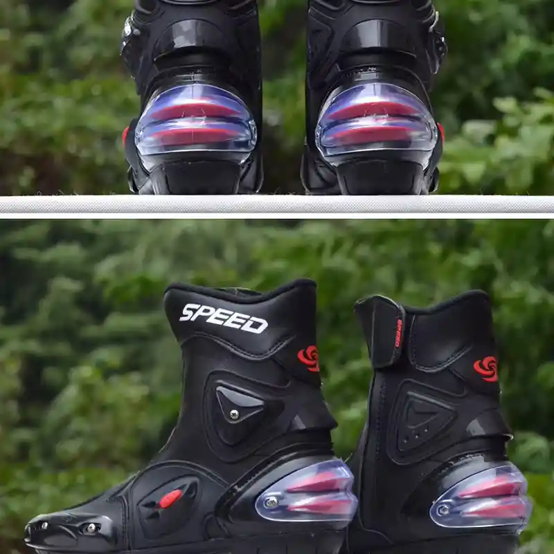 Botas Speed Moto Velocidad Proteccion Cuero Caña Media Disponible Talla 40eu 41eu 42eu 43eu