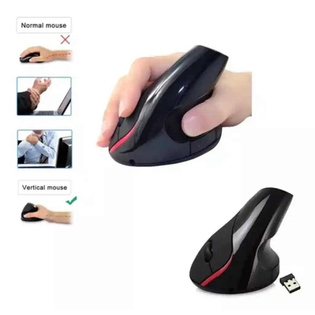 Mouse Vertical Inalámbrico Ergonómico Alta Precisión