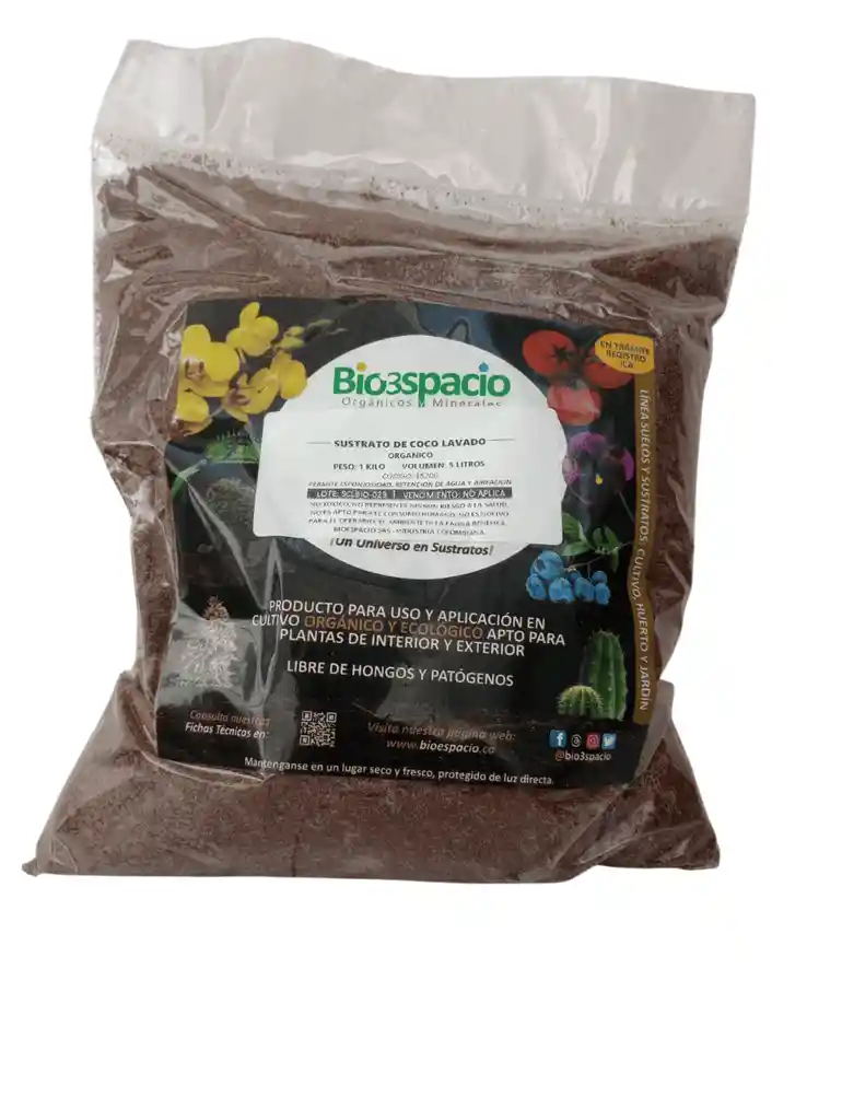 Sustrato De Coco Lavado 1 Kilo