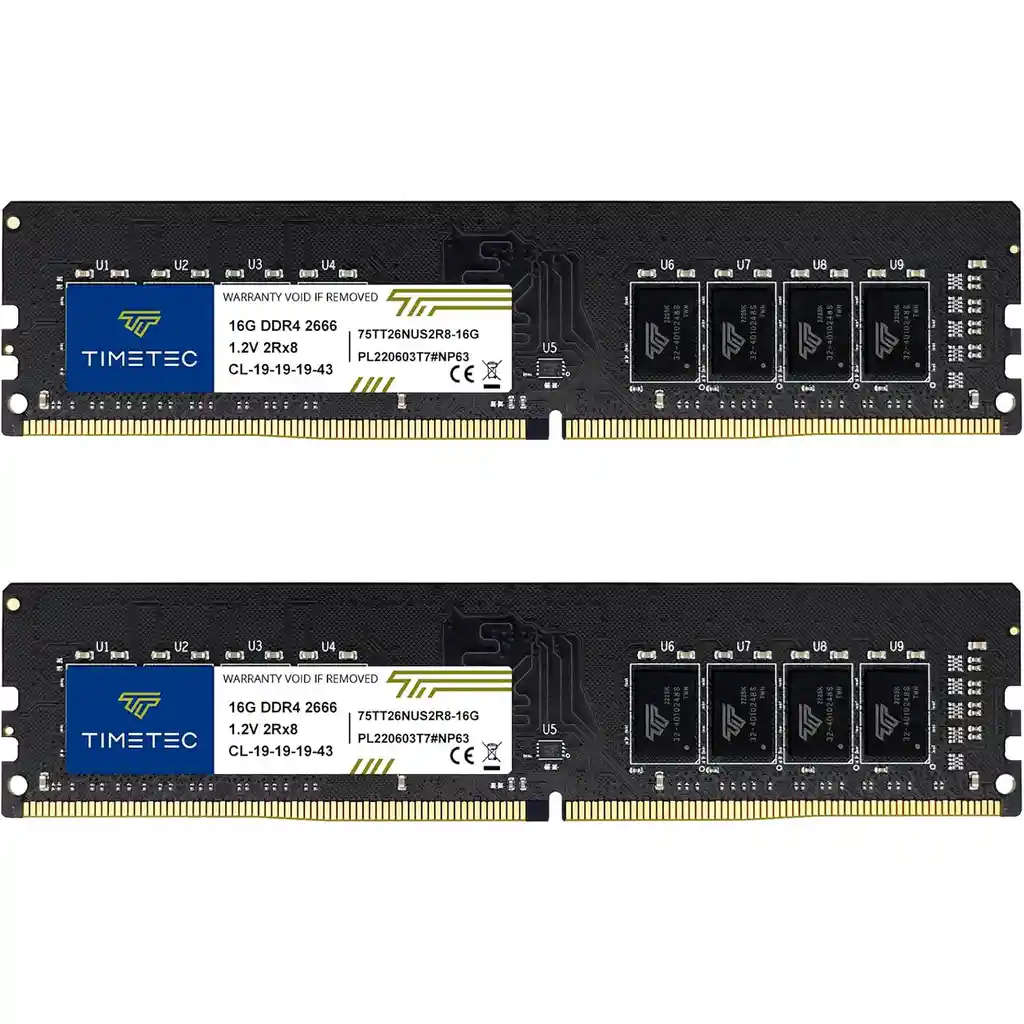 Ram 2x16gb 32gb Ddr4 Timetec 2666 Mhz Memoria Escritorio