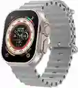 Reloj Inteligente Deportivo Smartwatch T900 Ultra 49mm, Plateado Y Correa Gris