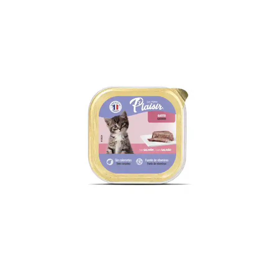 Alimento Húmedo Plaisir Gato Pate Con Salmón Para Gatito 100gr