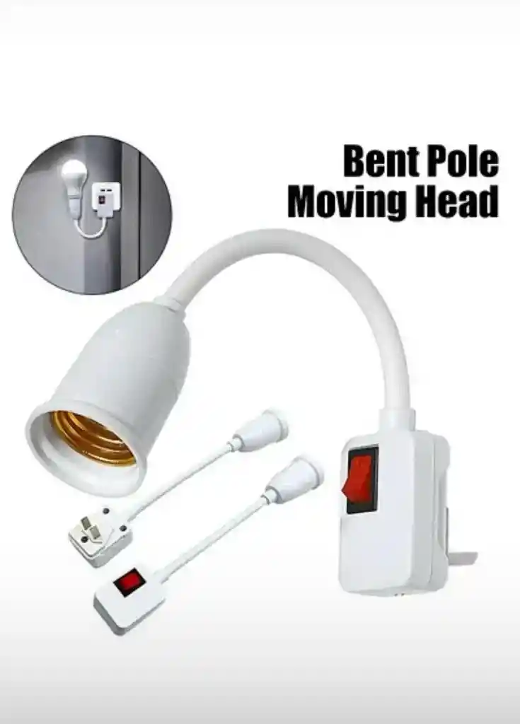 Adaptador Extensor De Bombillo Con Enchufe Interruptor