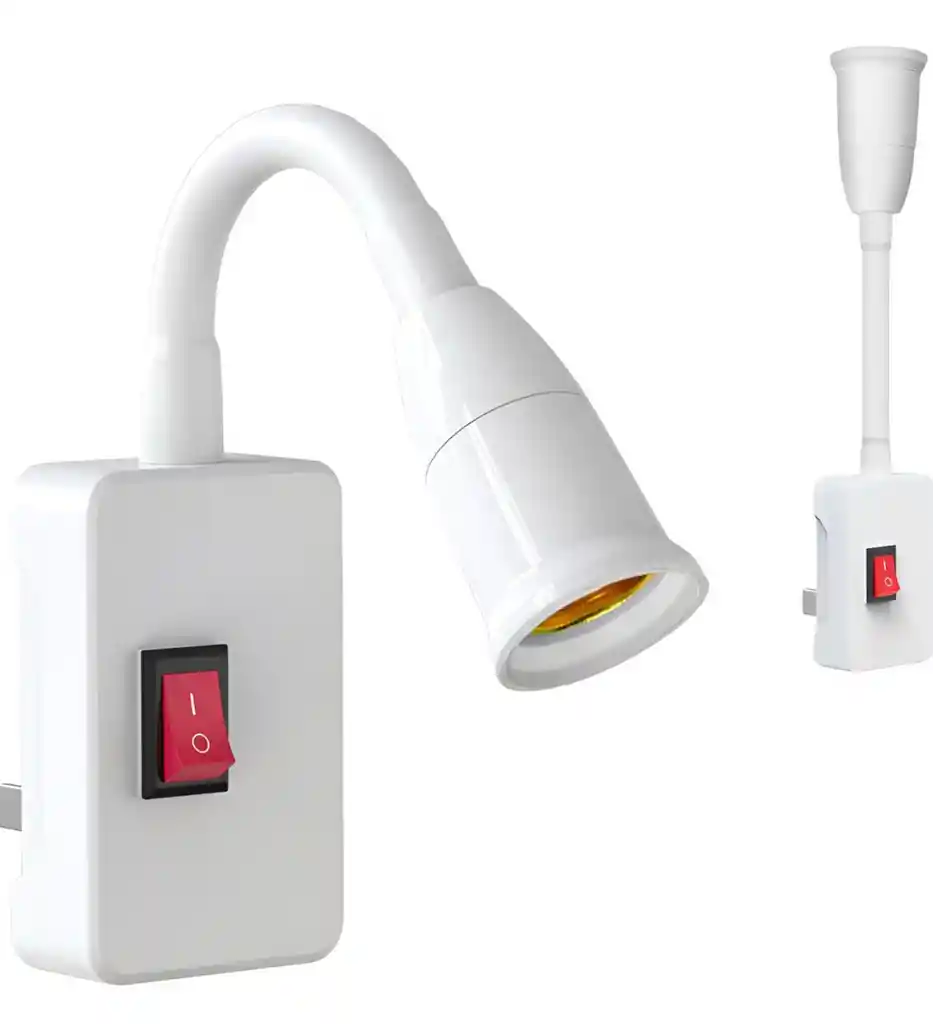 Adaptador Extensor De Bombillo Con Enchufe Interruptor