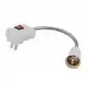 Adaptador Extensor De Bombillo Con Enchufe Interruptor