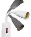 Adaptador Extensor De Bombillo Con Enchufe Interruptor
