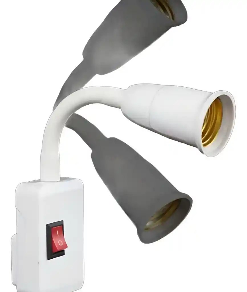 Adaptador Extensor De Bombillo Con Enchufe Interruptor