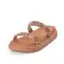 Sandalia Plana Camel Plata Talla 37