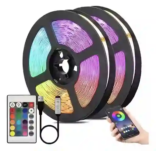 Cinta Luz Led Rgb 5050 Multicolor 5mts Control Bluetooth Luz Colores 110v