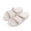 Sandalia Plana Blanco Plata Talla 38