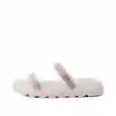 Sandalia Plana Blanco Plata Talla 38