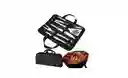 Set Utensilios Asados Parrilero Acero Inoxidable Estuche