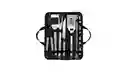 Set Utensilios Asados Parrilero Acero Inoxidable Estuche