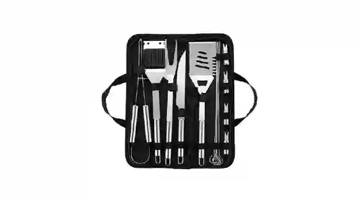 Set Utensilios Asados Parrilero Acero Inoxidable Estuche