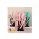 Set Cuchillos Utensilios Cocina Soporte Acrílico X6 Piezas