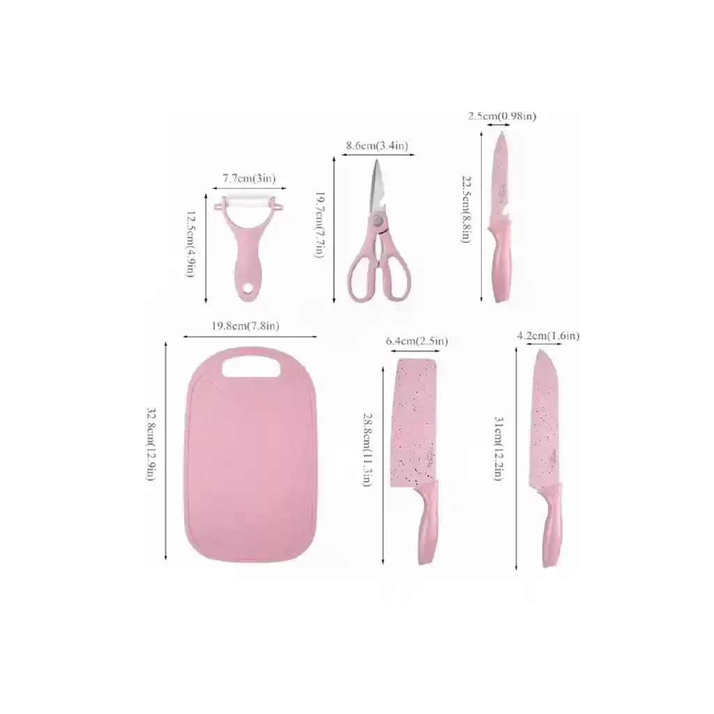 Set Cuchillos Utensilios Cocina Soporte Acrílico X6 Piezas