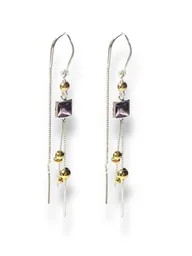 Arete En Plata Ley 925 Con Decoracion Bañada En Oro De 14k Colgante, Joyeria Joyas, Aretes En Plata