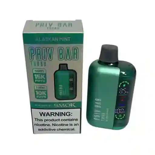 Vape Priv Bar Alaskan Mint 15000 Puffs Vaper Vapper Vapeador Cigarrilo Electronico