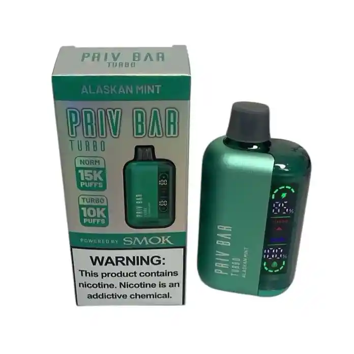 Vape Priv Bar Alaskan Mint 15000 Puffs Vaper Vapper Vapeador Cigarrilo Electronico