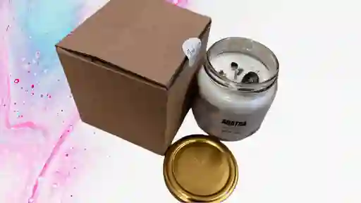 Vela De Piña Y Sandía Con Cristal De Sodalita Azul
