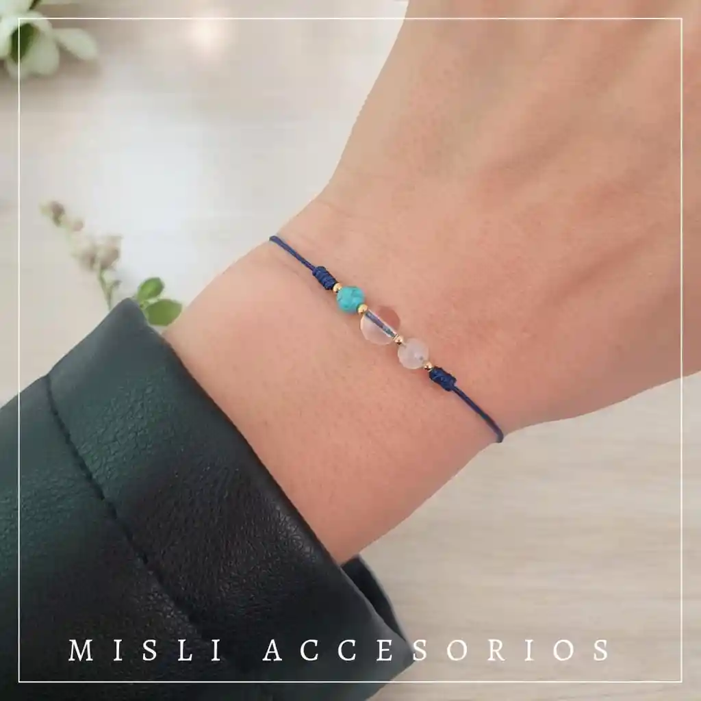Acuario Pulsera Signo Zodiacal - Cuarzos / Piedras Naturales