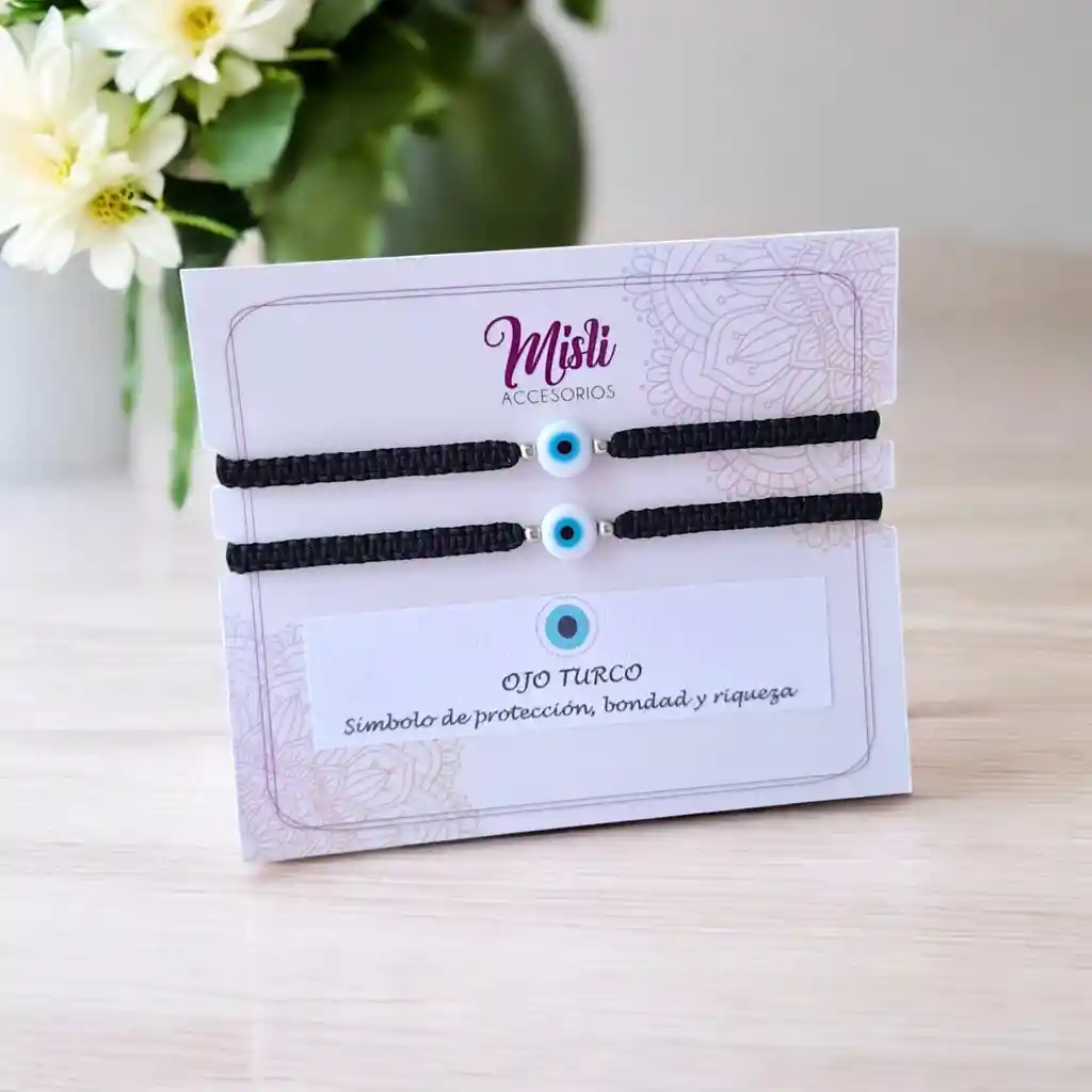 Set Pulseras De Proteccion Ojo Turco Tejidas Para Compartir