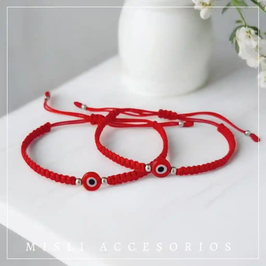 Set Pulseras De Proteccion Ojo Turco Tejidas Para Compartir