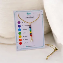 Collar 7 Chakras Con Cuarzos (piedras Naturales) Y Dije De Estrella En Nacar