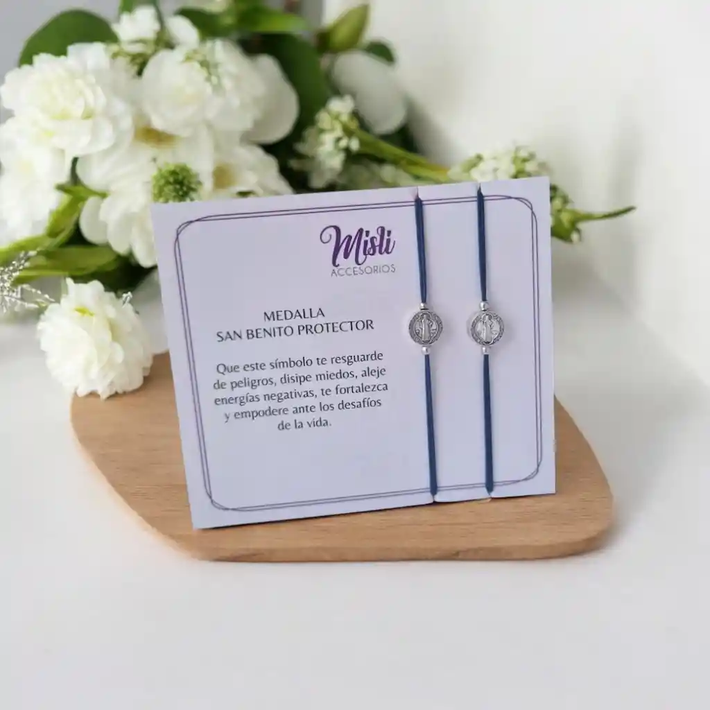 Set Pulseras Medalla San Benito Protector - Manillas Para Compartir
