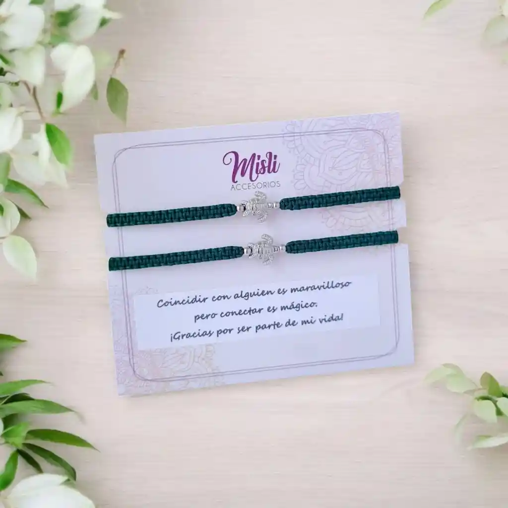 Set Pulseras Tejidas Tortugas - Manillas Para Compartir
