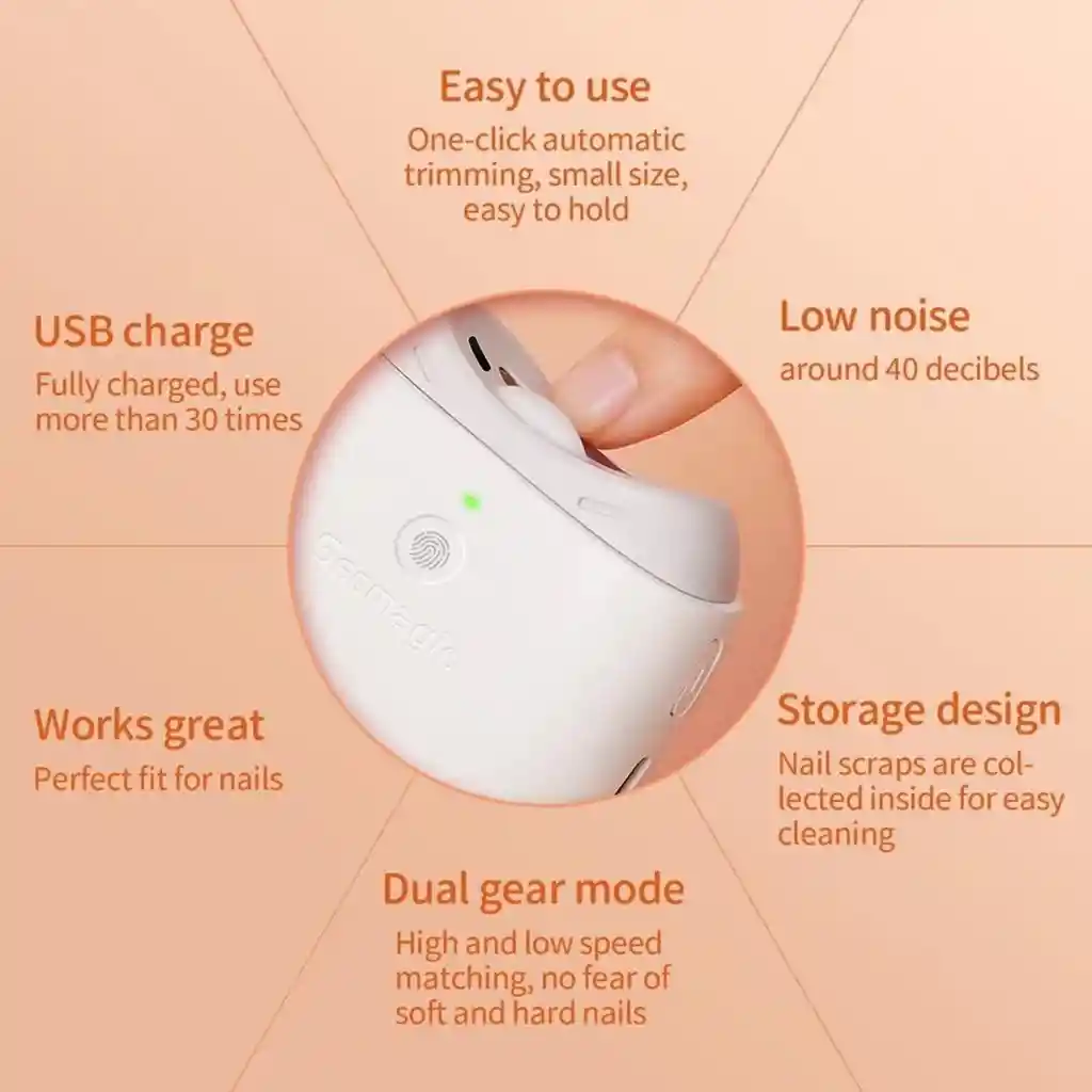Cortaúñas Eléctrico, Diseño Curvado Inalámbrico