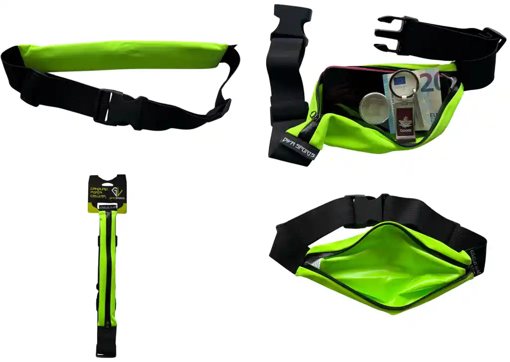 Canguro Deportivo Tipo Riñonera Impermeable Gvs55/ Neón