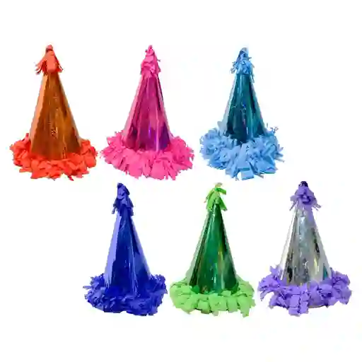 Gorros De Fiesta Con Flecos X 1 Und