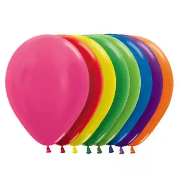 Globos De Colores Surtidos Lizos R12 X 12