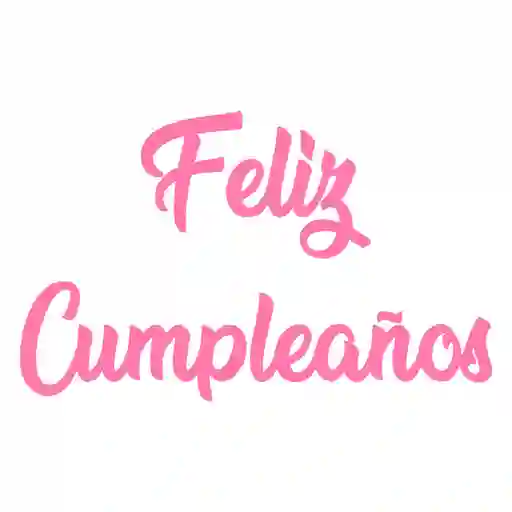 Letrero Cumpleaños Cursivo Rosado