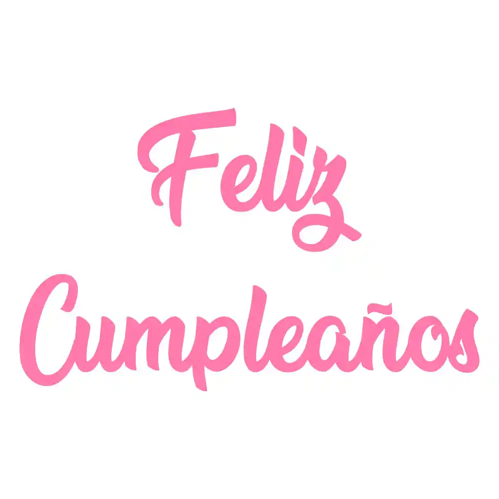 Letrero Cumpleaños Cursivo Rosado