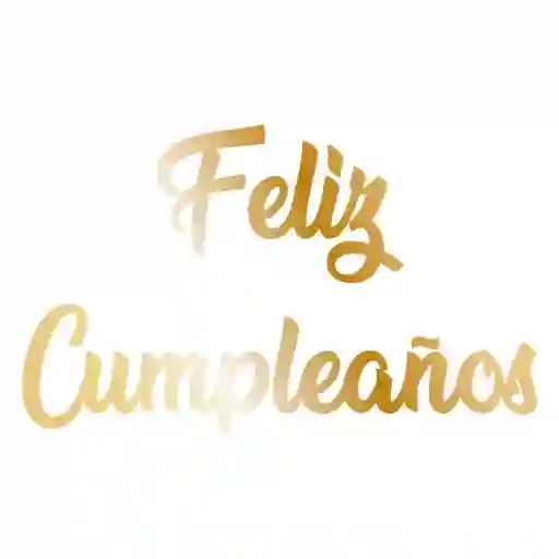 Letrero Cumpleaños Cursivo Dorado